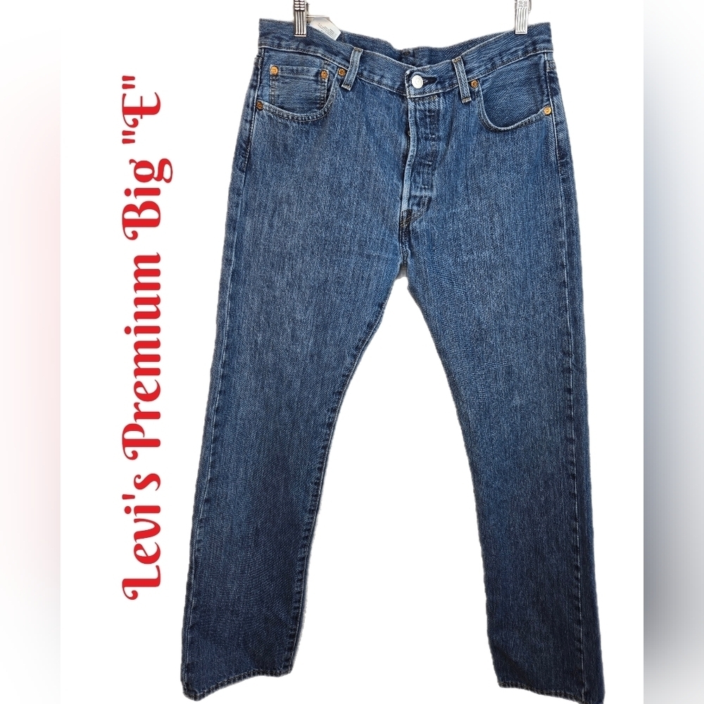 Levi's Men's 501 Premium Jeans Big "E" All Cotton Button Fly Straight **READ**